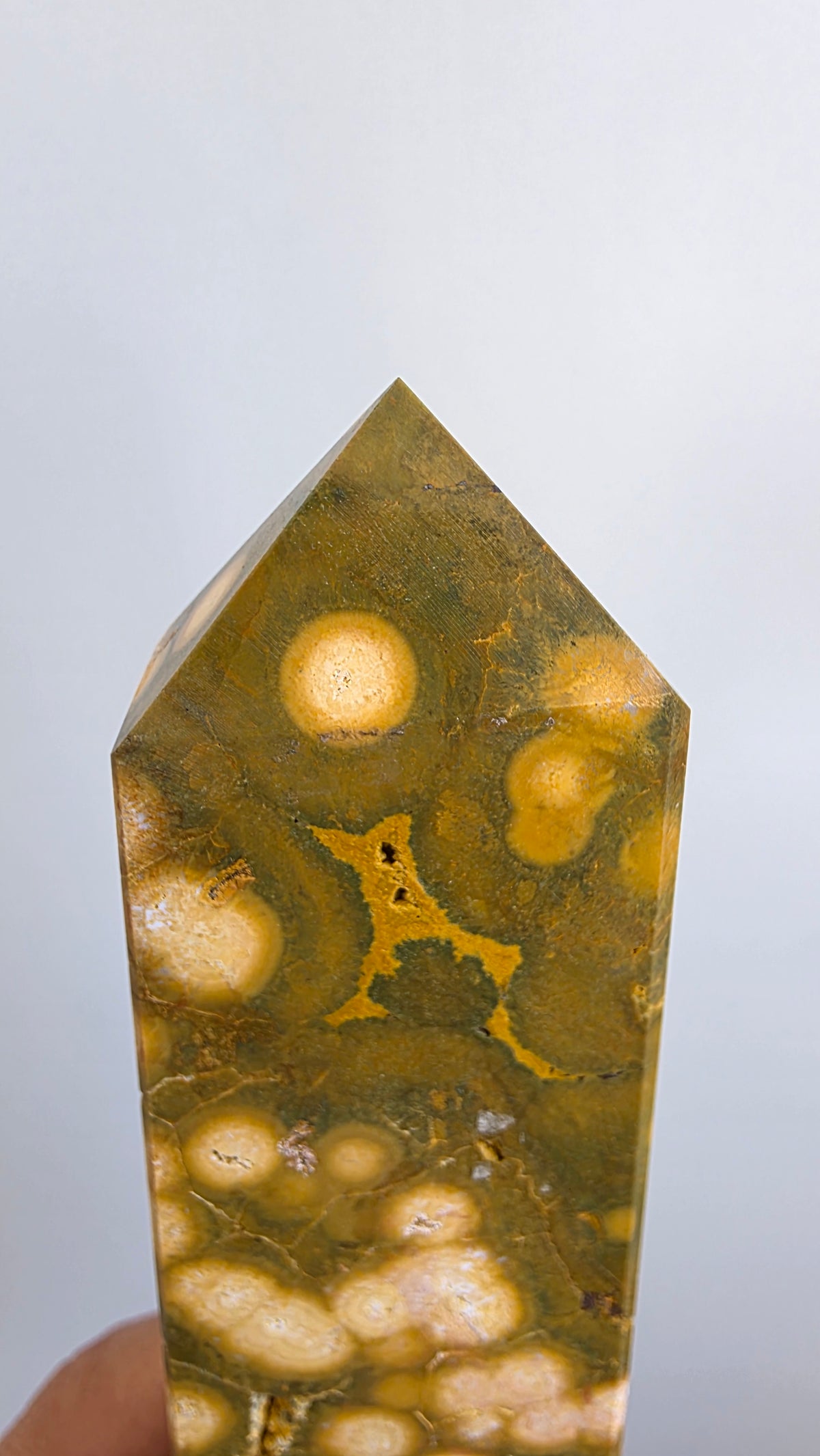 Ocean Jasper Tower – "Perfectly Imperfect" Crystal Point (18 cm, 299g)