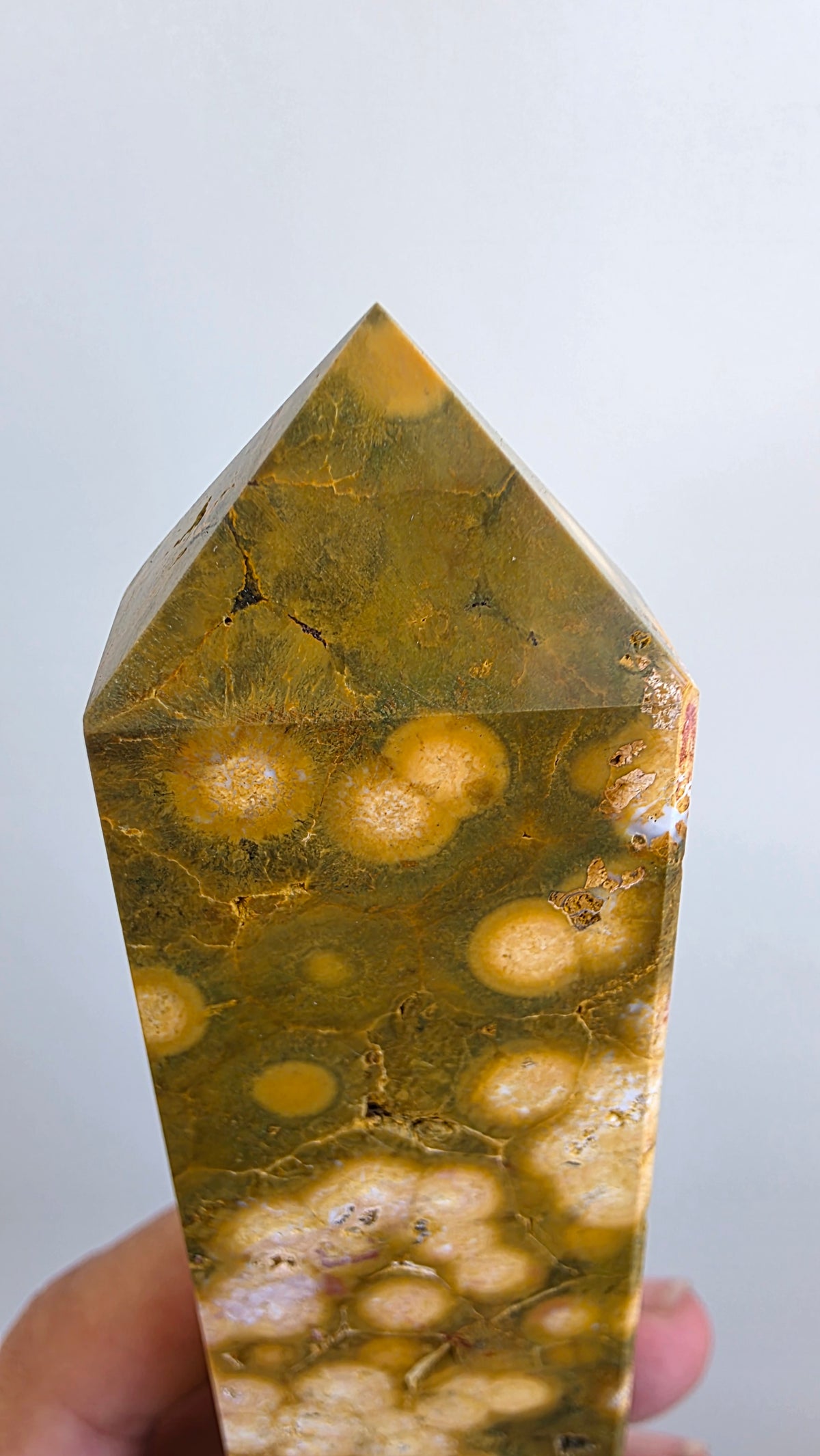 Ocean Jasper Tower – "Perfectly Imperfect" Crystal Point (18 cm, 299g)